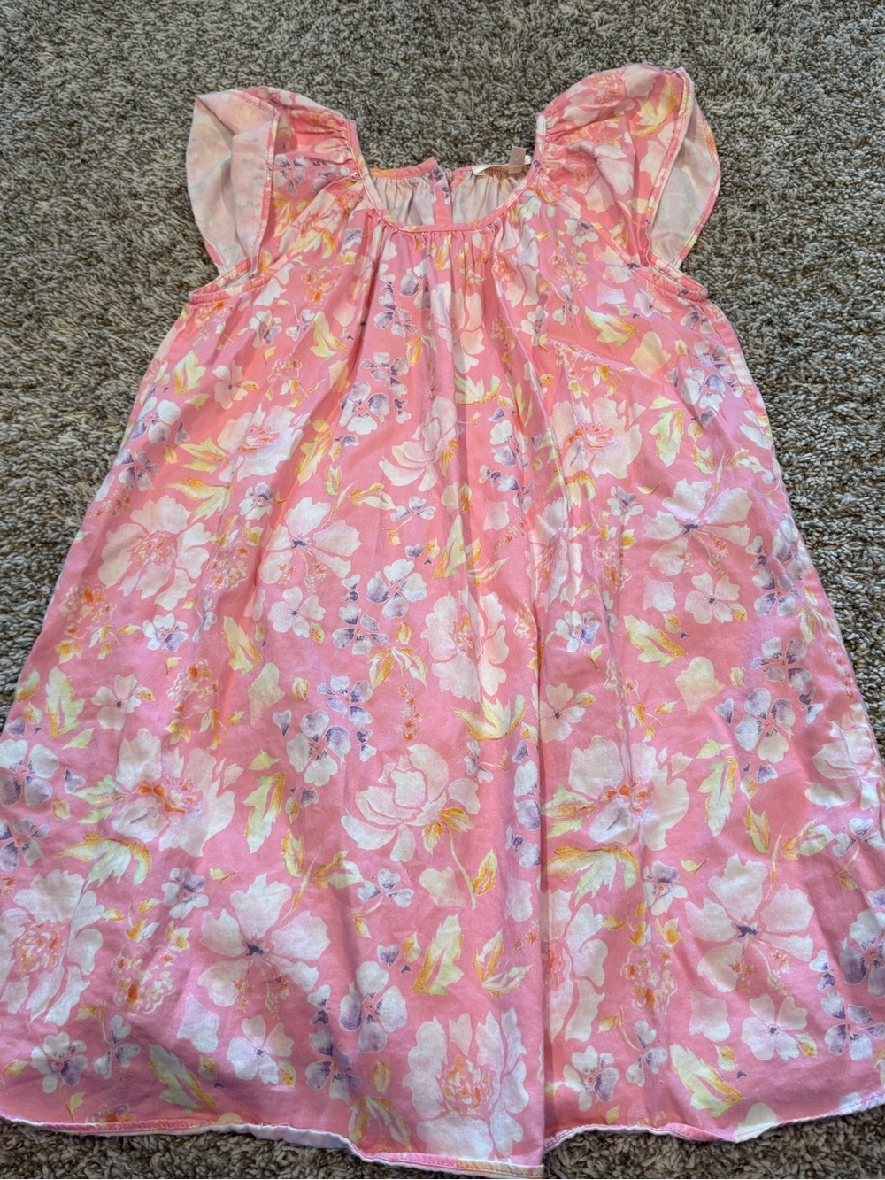 LoveShackFancy Pink Floral Ruffled-Sleeve